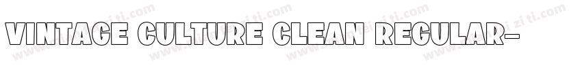 Vintage Culture Clean Regular字体转换